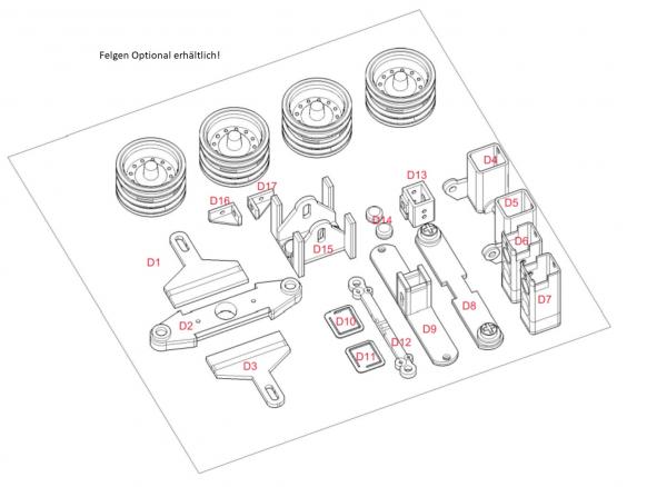 Achsen Umbauset für Bruder John Deere Gator XUV 855D